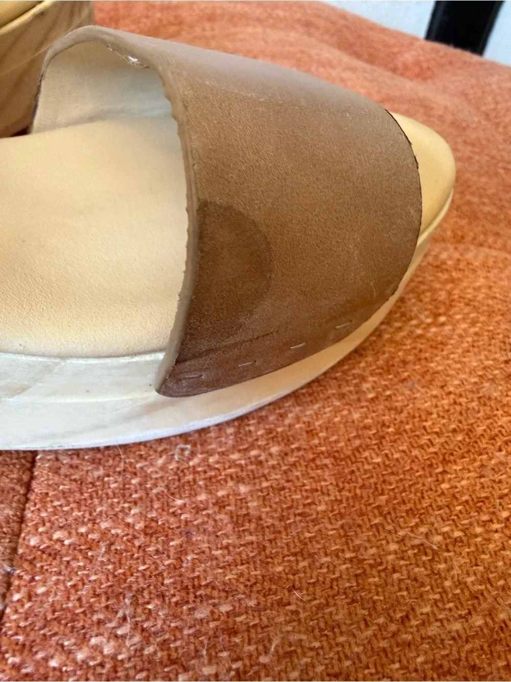 Nisolo Tan Brown Leather Platform Sandals with Block Heel